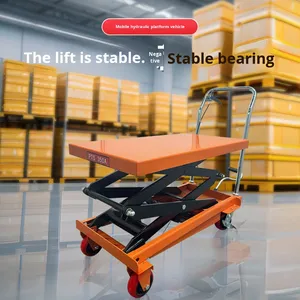 220V Điều kiện Mới di chuyển hướng dẫn sử dụng thủy lực cắt kéo nền tảng xe tải đơn giản đạp xe đẩy Kim Loại Di động nâng bảng 0.5 tấn - Product Image 4