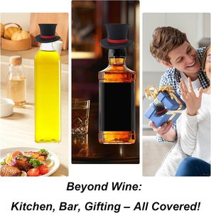 Wine <b>Stoppers</b> Funny and Reusable Silicone <b>Bottle</b> <b>Stopper</b> and Caps, Decorative Wine Sealer Preserver Accessory Set - Product Image 4