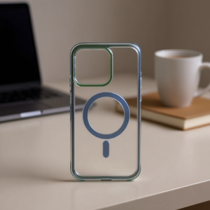 เคสโทรศัพท์แม่เหล็ก DAM สำหรับ iPhone 15 Pro แบบใสขอบสี - Product Image 2