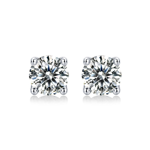 Pendientes de Oreja con Incrustaciones de Granate de 0.5 Quilates, Color D, Plata, Carbono y Silicio, con Baño de Rodio, Certificados por GRA - Product Image 2