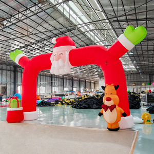 <b>Inflatable</b> Christmas <b>Santa</b> Arch Gate PVC Outdoor Holiday Decoration For Yard And - Product Image 3