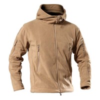 Veste polaire tactique d'hiver pour homme, légère, respirante, réversible, avec doublure thermique zippée coupe-vent pour la randonnée et le tir en extérieur
