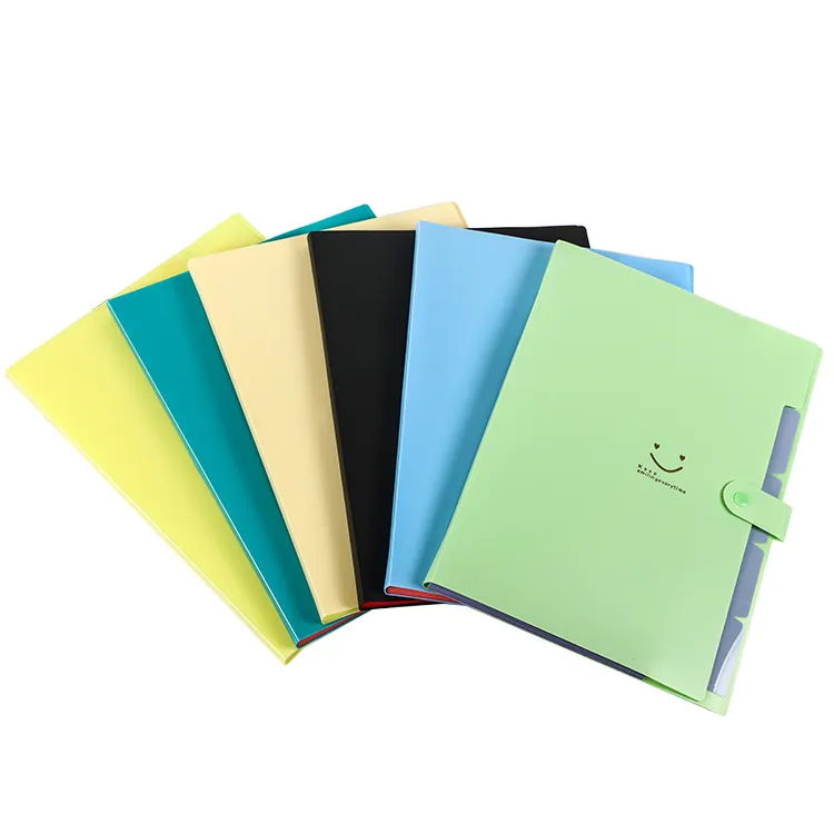 Hengyao Cheap Multi Color A4 Storage Organize Bag PP Plastic File Folder With Button