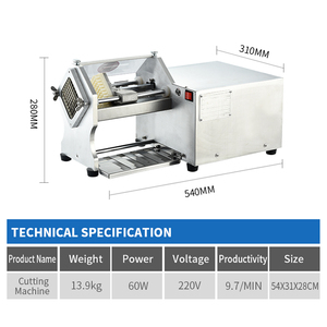 Cortadora Comercial Automática Profesional Eléctrica de Papas Fritas y Trozos de Camote 220V - Product Image 2