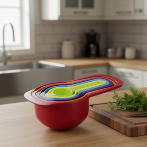 Matryoshka <b>Measuring</b> Spoon Set 6 Pieces Nesting Colorful Kitchen <b>Tools</b> - Product Image 3