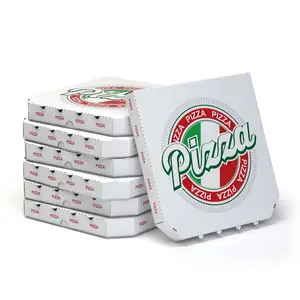 무료 샘플 생분해성 맞춤형 인쇄 피자 디자인 골판지 골판지 불규칙한 모양 피자 포장 로고가있는 종이 상자