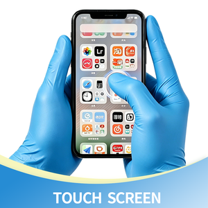 Gants d'examen en nitrile jetables de haute qualité, sans poudre, sans latex, bleus, 4 mil, pour hôpital - Product Image 6