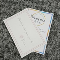 Cartes de remerciement personnalisées pour mariage et événements professionnels, 10x15cm, en papier couché fantaisie, estampées à chaud et gaufrées numériquement