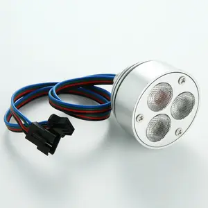 Lampu plafon tersembunyi led 50MM, 6W RGB 3 dalam 1 lampu spot LED 12V lampu downlight dengan garansi 3 tahun