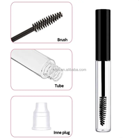 Tubes d'emballage cosmétique liquide en plastique noir rond de haute qualité vides 3Ml 10Ml bouteilles de sérum de cils Tube de mascara avec brosse