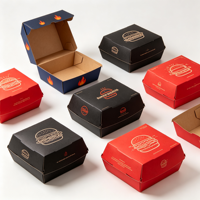 Boîtes à frites en papier recyclé imprimées sur mesure, emballages pour hamburgers et fast-food