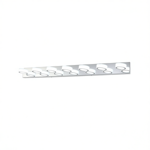 Lámpara de Espejo de Baño Moderna con LED, 52 Pulgadas, Acabado Cromado, 7 Luces Atenuables, Montaje en Pared, Luz Blanca Cálida 3500K - Product Image 1
