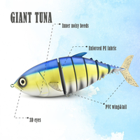 Nouvelle grosse leurre artificielle segmentée pour la pêche au thon, 16 pouces, 1 kg, multi-articulée, en plastique dur, pour la pêche à la traîne en mer