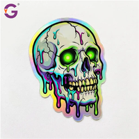 Autocollant holographique personnalisé avec logo, découpé, étiquette en vinyle imperméable, autocollant laser holographique arc-en-ciel, vente en gros