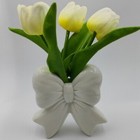Mignon petit vase en céramique rouge avec nœud papillon conception livraison directe Vase en porcelaine décor à la maison en porcelaine