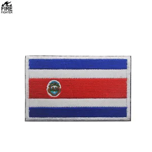Colorful 3*2'' Fabric Country Flag of Costa Rica Embroidery Flag For chest Bag School Bag Sticker Decorate Clothing Fix