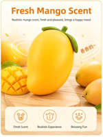 Balle anti-stress géante en forme de mangue unisexe, très populaire, super grande, à remontée lente, jouet à presser en TPR, jouet sensoriel pour soulager le stress