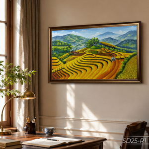 Pintura al Óleo Personalizada de Campos de Arroz en Terrazas sobre Lienzo, Decoración para el Hogar, Servicio OEM ODM de Vietnam, Modelo SD25-R1 - Product Image 5