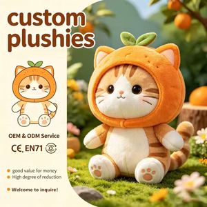 Juguete de Peluche de Gato con Forma de Cítricos Dulces, Animal de Peluche Personalizado, Suministro al por Mayor para Regalos con Certificación de Seguridad - Product Image 1