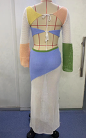 Ensemble 2 pièces tricoté décontracté à manches longues et jupe au crochet, 6 couleurs, tailles S-L