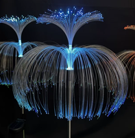 Lampe solaire à fibre optique en forme de méduse à changement de couleur pour l'extérieur, pelouse, cour, éclairage paysager de Noël