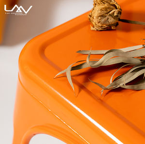 Chaise de salle à manger en métal, design vintage industriel, pour <span class=keywords><strong>restaurant</strong></span>, café, bistrot, couleur orange, livraison gratuite, vente en gros - Product Image 6