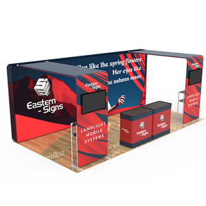 ขาตั้งโชว์ทีวีแบ็คไลท์<span class=keywords><strong>ป้าย</strong></span>โค้งสำหรับโชว์สินค้า20x10ft ดีไซน์ใหม่ - Product Image 1