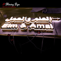 Conception de luxe avec visage et éclairage latéral Lettres en acier inoxydable Canal Enseigne LED personnalisée logo d'entreprise