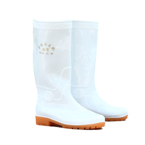 White High Top Food <b>Boots</b> Men PVC Rubber Sole Non <b>Slip</b> Oil Resistant Work Rain <b>Boots</b> - Product Image 5