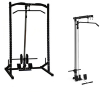 Rack de musculation Smith pour salle de sport à domicile avec banc réglable, barre de traction, système de tirage latéral et rack à squats