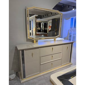 <strong>White</strong> Luxury Wooden <strong>Dining</strong> <strong>Table</strong> and Chairs <strong>Set</strong> 6 Seater Home Furniture <strong>Dining</strong> Room <strong>Dining</strong> <strong>Table</strong> with Sideboard Wine Cabinet - Product Image 4