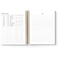 Myway 2026-2027 180 °   Planificateur quotidien et mensuel à couverture plate avec journal d'exercices, couverture en papier imperméable avec impression couleur, carnet