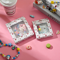 Boîte à bijoux en PVC personnalisée en gros, imprimée avec des dessins animés mignons, pour bracelets, colliers et accessoires pour cheveux, emballage cadeau en papier