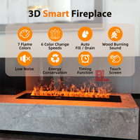 Cheminée électrique décorative à vapeur d'eau 3D encastrée avec contrôle WIFI, 1200 1500 1800mm, effet flamme LED