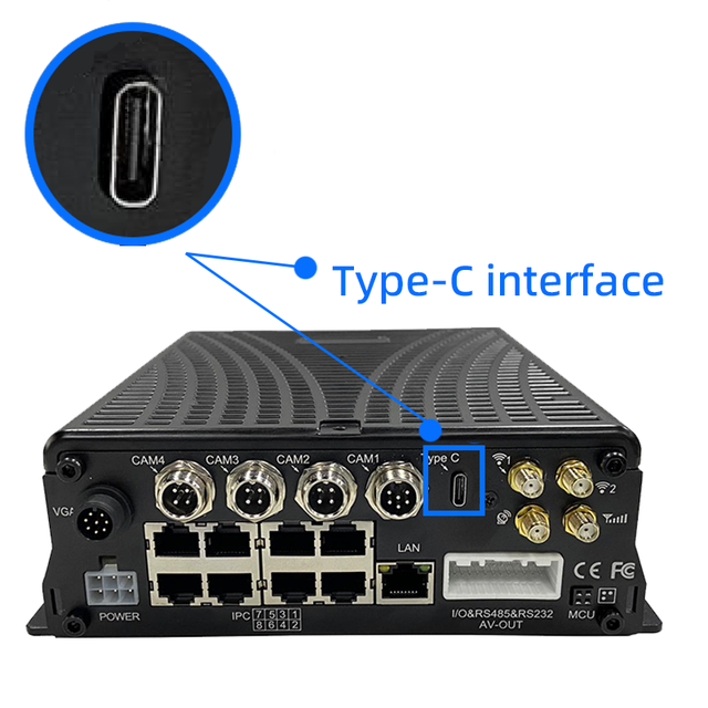 12CH ADAS DSM Mobile DVR NVR Host 4G Fleet Safety System with AHD Camera 1080P