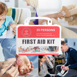 Kit de premiers soins médicaux étanche pour 25 personnes boîte poignée en plastique trousse de premiers soins d'urgence pour la maison, le bureau, l'école, l'extérieur, l'usine - Product Image 6