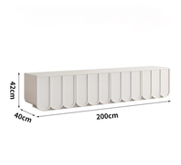 Meuble TV et Table Basse en Bois Crème, Combinaison Moderne et Simple pour Salon, Rangement Chambre, Meuble TV 65 pouces+