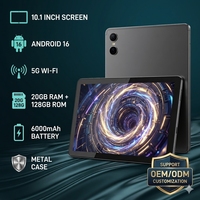Tablette PC Android 16 5G WiFi 10,1 pouces, 128 Go de stockage, processeur Octa Core, écran Incell, tablette pour le travail et les jeux