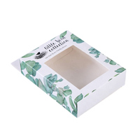 Boîte à languette en carton écologique personnalisée avec fenêtre transparente, emballage non toxique pour attache-sucette bébé