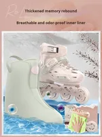 Patins à roulettes unisexes pour enfants et adultes, pour filles et garçons, double boucle de protection, roues en PU, patinage sur glace
