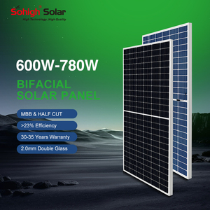600W 610W 700W 730W 750W 800W Potencia PV Mono Single Dual Glass Bifacial Home Panneaux Solaires Panel solar para casa - Product Image 2