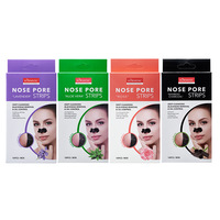 KORMESIC 10 pièces/boîte masque de nez charbon de bambou Aloe Vera Rose lavande enlever les points noirs contrôle de l'huile nettoyage masque nasal