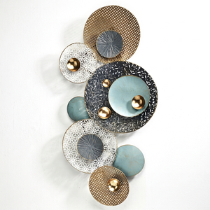 Escultura Moderna de Metal para Pared, Disco Metálico Redondo Perforado, Decoración para Colgar en la Pared, Adorno para Sala de Estar y Hotel - Product Image 1