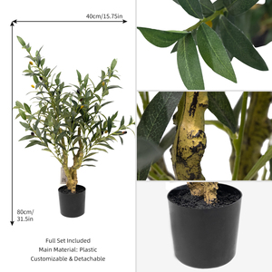 Mini <span class=keywords><strong>Olivier</strong></span> Artificiel Écologique en Pot de 80 cm (2 pieds) Style Soie avec Base Lourde pour Décoration de Table de Salle à Manger - Product Image 3