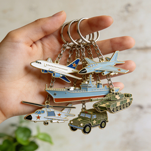 Custom Printed Metal Enamel Key Fobs with Clear Dome for Photographic Souvenirs - Product Image 2