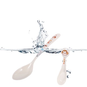 Wuhe A5 Food Grade Melamine Spoon Monkey Pattern Child Tableware Drop Resistant Healthy Design 1-2 Years - Product Image 1