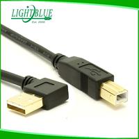 Kabel Printer USB A ke B 90 derajat, kabel Printer USB 2.0 tipe A Male ke kanan & kiri USB 2.0 kabel pemindai Male tipe B