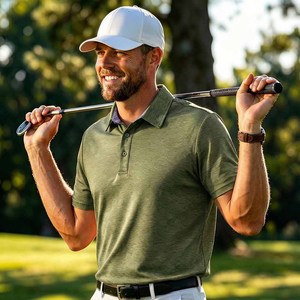 T-shirt de sport pour homme avec logo personnalisé, polos de golf personnalisés de haute qualité ZML - Product Image 3