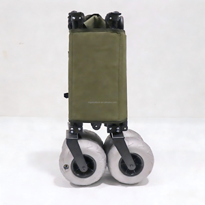 รถเข็นพับได้ขนาดใหญ่ ล้อลม สำหรับทราย ดิน ใช้งานกลางแจ้ง เหมาะสำหรับชายหาดและพื้นที่ตั้งแคมป์ - Product Image 6