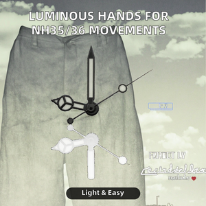 Светящиеся стрелки с зеленым ободком и стальным корпусом для механизмов NH35/36/4R/7S, черные, белые и зеленые - Product Image 3